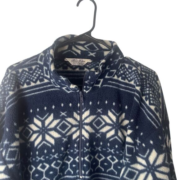 Brooks Brothers Men's Size Large Blue Fair Isle Half Zip Pullover Sweater - Picture 2 of 8